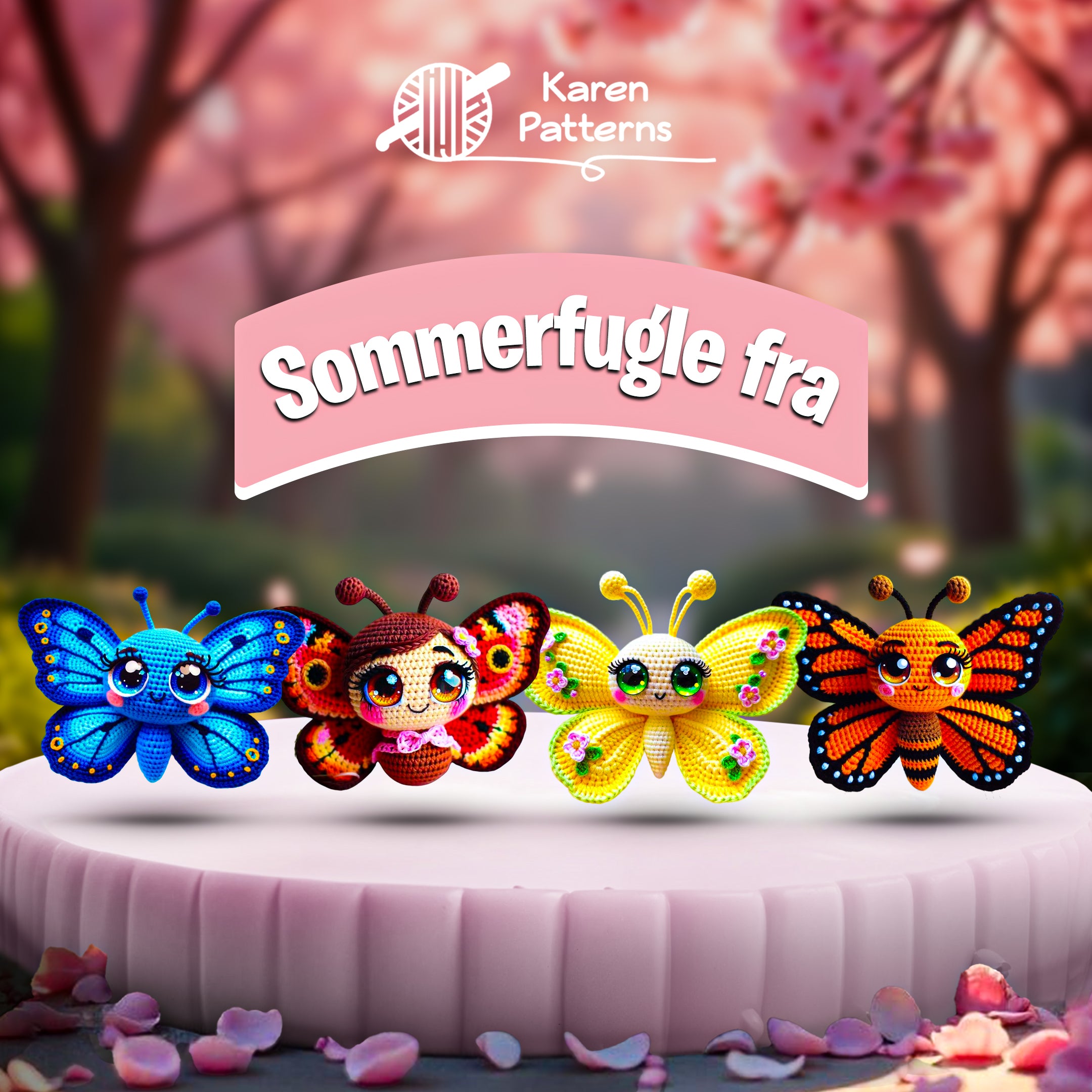 4 i 1: Sommerfugle fra verden – Hækleopskrift