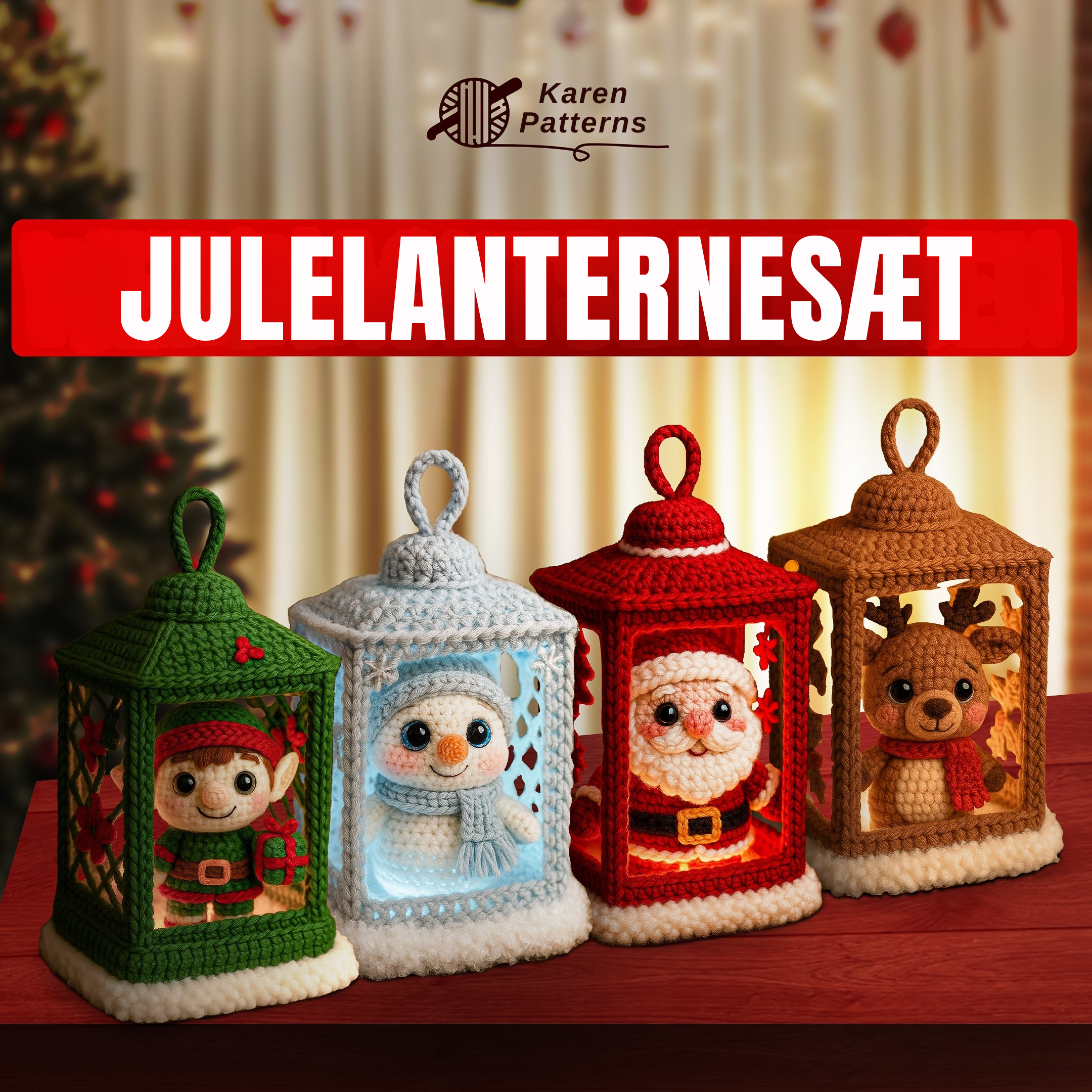 4 i 1 Julelanterner Sæt – Hækleopskrifter